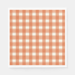 Servilleta De Papel Naranja de Gingham sin tiempo