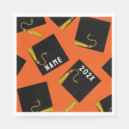 Servilleta De Papel Naranja de Graduación 2025