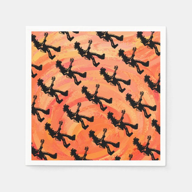 Servilleta De Papel Naranja de Guitarra Noche Boogie de Nueva York (Anverso)