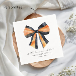 Servilleta De Papel Naranja de Halloween Black Coquette Bow Baby Showe