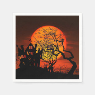 Servilleta De Papel Naranja de Halloween y fiesta negro