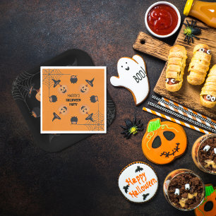Servilleta De Papel Naranja de Halloween y toallas personalizadas para