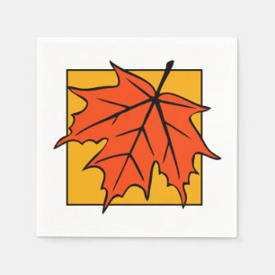Servilleta De Papel Naranja de hoja de arce de otoño