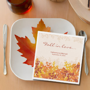 Servilleta De Papel Naranja de hojas de arce y Boda de otoño de Terrac