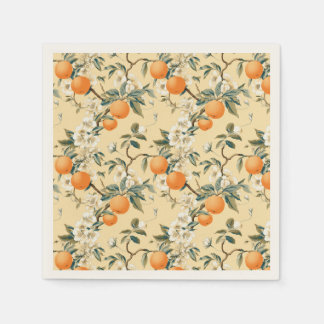 Servilleta De Papel Naranja de inspiración vintage Grove con estampado