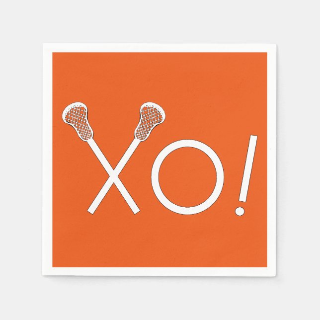 Servilleta De Papel Naranja de Lacrosse Team (Anverso)