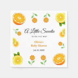Servilleta De Papel Naranja de limón Citrus Baby Shower Botánico