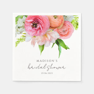Servilleta De Papel Naranja de Moda moderna ducha de novia con flores