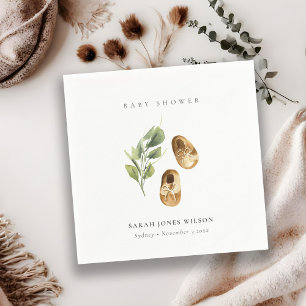 Servilleta De Papel Naranja de óxido verde lindo zapatos follaje Baby