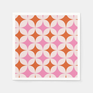Servilleta De Papel Naranja de patrón retro estrenos de mediados de si