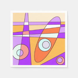 Servilleta De Papel Naranja de Surfing Resumen Purple