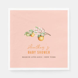 Servilleta De Papel Naranja de verano Citrus Clementine Baby Shower