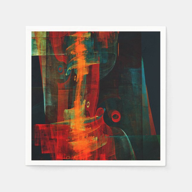 Servilleta De Papel Naranja del agua Azul Rojo Azul Moderno Resumen Pa (Anverso)