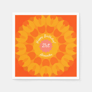 Servilleta De Papel Naranja Delight Kaleidoscope Napkins