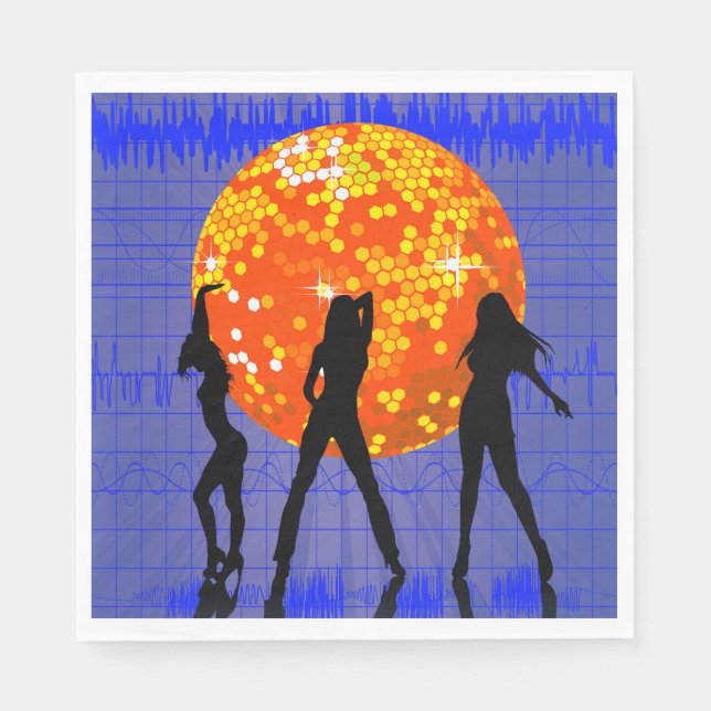 Servilleta De Papel Naranja Disco Ball (Anverso)