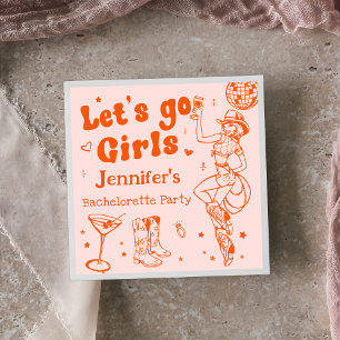 Servilleta De Papel Naranja Disco Cowgirl Rodeo Bachelorette