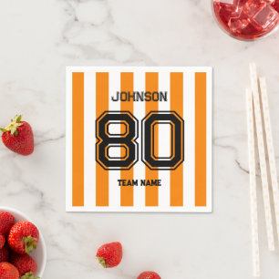 Servilleta De Papel Naranja Equipo Deportivo Nombre Personalizado Núme