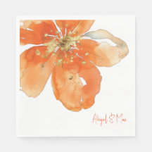 Naranja Floral Boda personalizado Luncheon