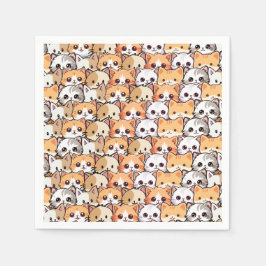 Servilleta De Papel Naranja gatito mascota Patrón sin costura