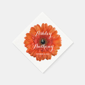 Servilleta De Papel Naranja Gerbera Gerber Daisy Boda personalizado