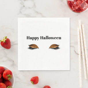 Servilleta De Papel Naranja Glitzy Eyes de Halloween