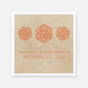 Servilleta De Papel Naranja Grunge D20 Dados Papeles para juego