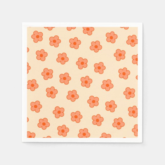 Servilleta De Papel Naranja Hippie Peach Preppy (Anverso)