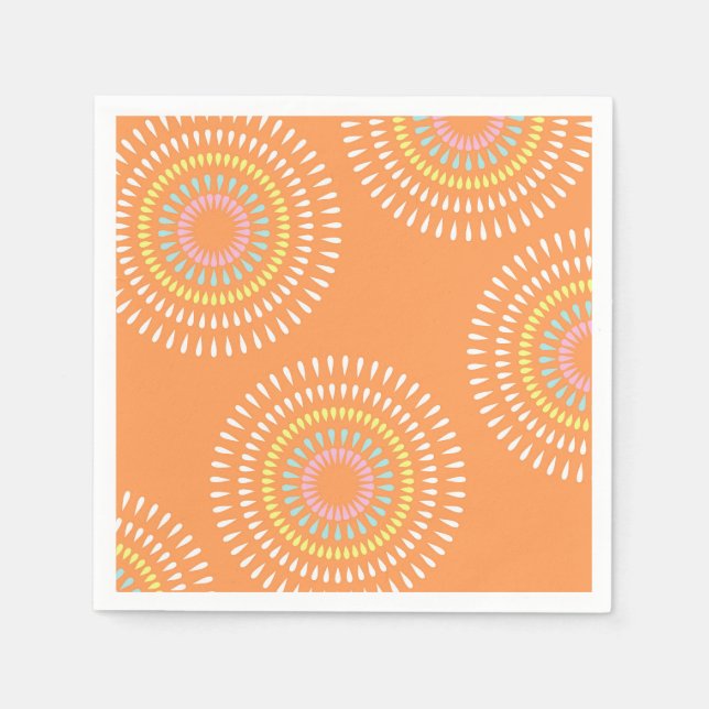 Servilleta De Papel Naranja japonés de fuegos artificiales (Anverso)