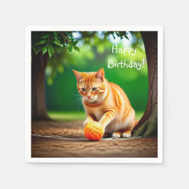 Servilleta De Papel Naranja Kitty