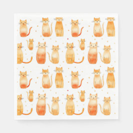 Servilleta De Papel Naranja Kitty Cats