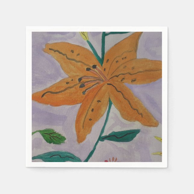 Servilleta De Papel Naranja Lily Paper (Anverso)