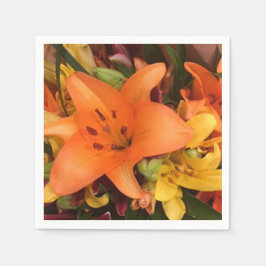 Servilleta De Papel Naranja Lily Paper Napkin
