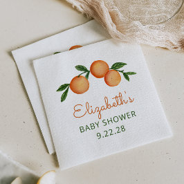 Servilleta De Papel Naranja Little Cutie Citrus Baby Shower