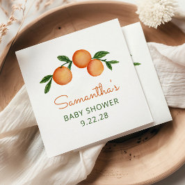Servilleta De Papel Naranja Little Cutie Citrus Baby Shower
