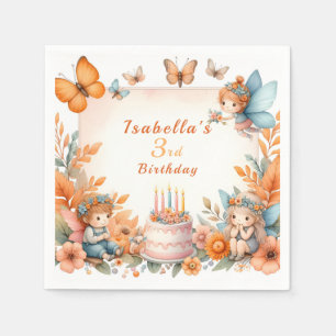 Servilleta De Papel Naranja mágico Huerto de hadas - Cumpleaños