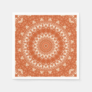 Servilleta De Papel Naranja mandala.
