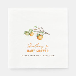 Servilleta De Papel Naranja minimalista Citrus Baby Shower