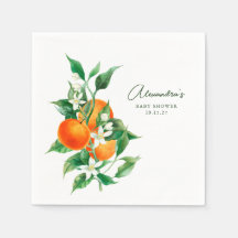 Naranja minimalista Fruit Botanica Cute Baby Showe