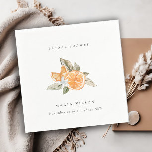 Servilleta De Papel Naranja Mínimo Ducha Boho Bodal Leafy Botanical
