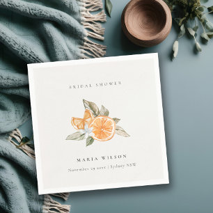 Servilleta De Papel Naranja Mínimo Ducha Boho Bodal Leafy Botanical