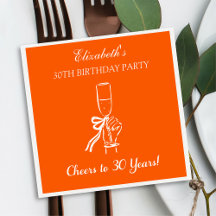 Naranja moderno vitorea a Napkin de Cumpleaños de