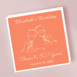 Servilleta De Papel Naranja moderno vitorea a Napkin de Cumpleaños de