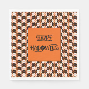 Servilleta De Papel Naranja NEGRO CHECK KNIT Papel de almuerzo Napkins