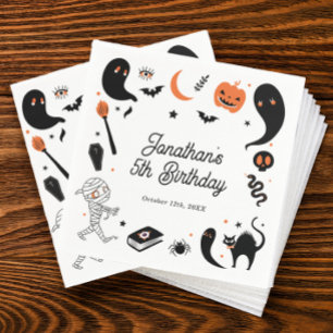 Servilleta De Papel Naranja Negro Halloween Cumpleaños Party Kids