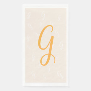 Servilleta De Papel Naranja Pastel Elegant Duplicant Monograma   Ropa