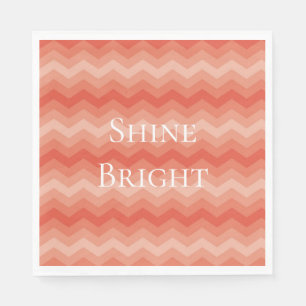 Servilleta De Papel Naranja Peach Chevron