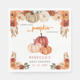 Servilleta De Papel Naranja Pequeña Calabaza Género Baby Shower neutra