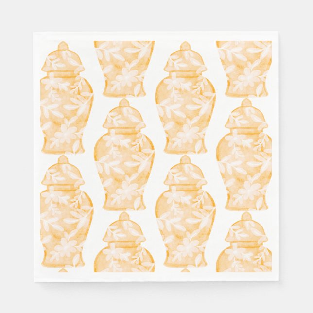 Servilleta De Papel Naranja perrito ginger jar Acción de Gracias (Anverso)