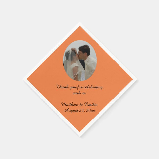 Servilleta De Papel Naranja Personalizado Boda personalizado (Borde)