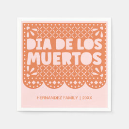 Servilleta De Papel Naranja personalizado Dia de los Muertos Napkins